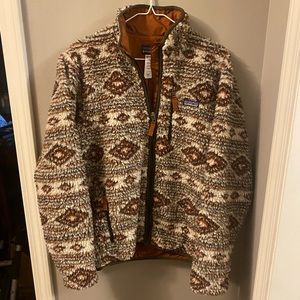 Patagonia X Deep Pile Retro Aztec Tribal Fleece Cardigan Jacket Men’s Small